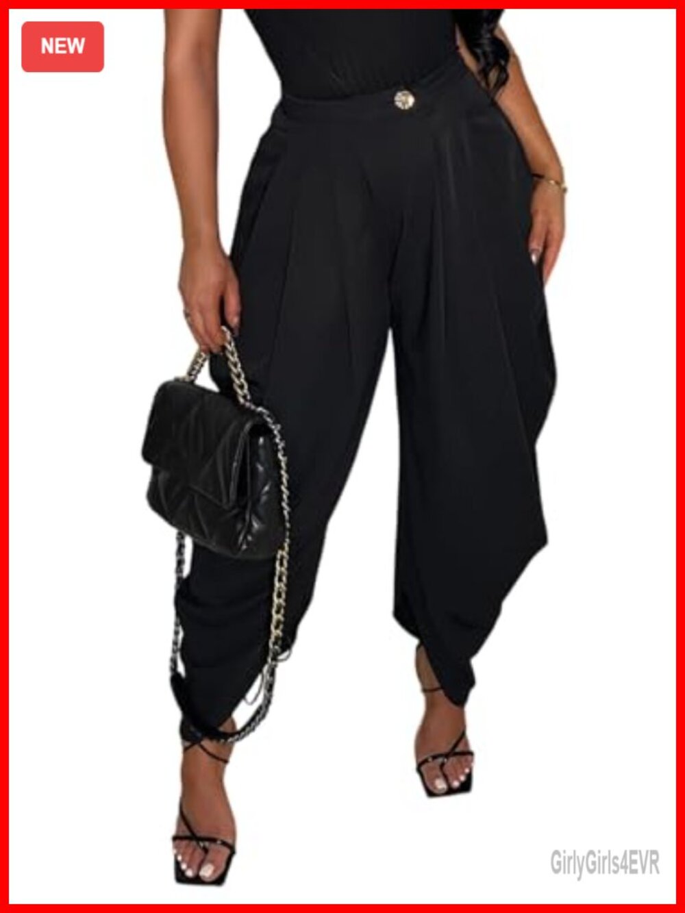 Women's Barrel Dress Pants Baggy Wide Leg Pleated Palazzo Trousers